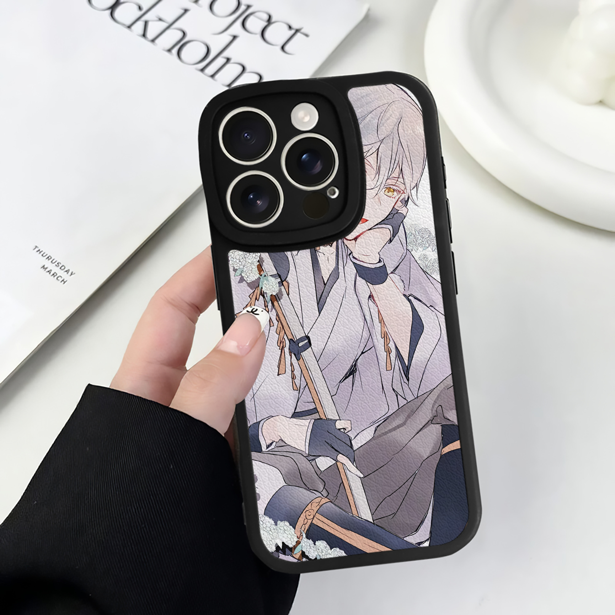 （画像用） 刀剣乱舞 Touken Ranbu 【iPhone 16シリーズ対応】シリコンスマホケース（レザー調） 材質：シリコン